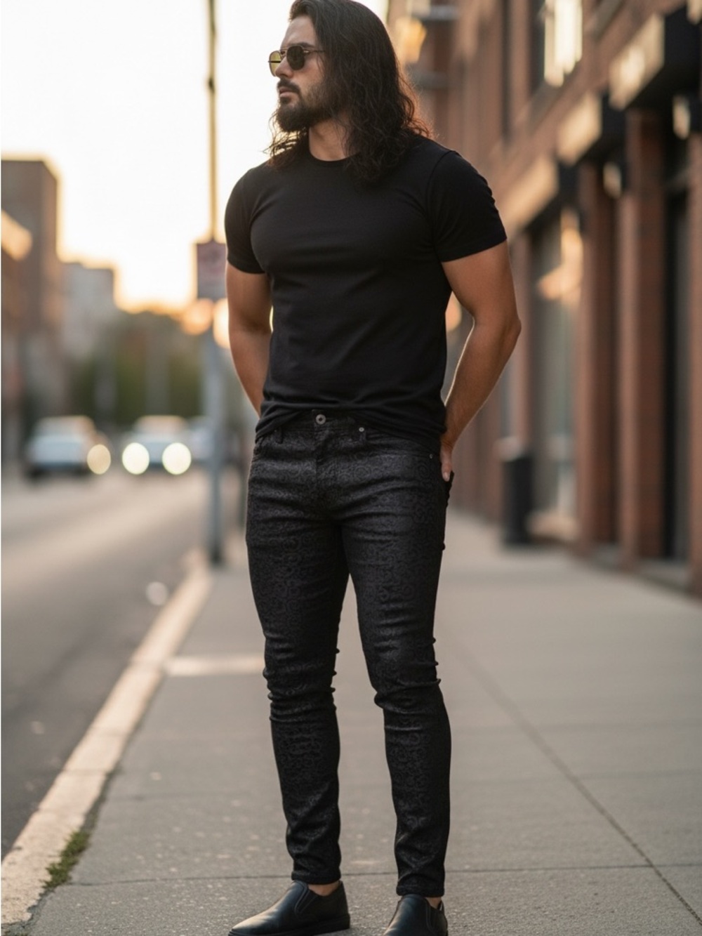 KDNK Black Velvet Skinny Jeans Size 30 BNWT Designer Style Pants Slim Fit